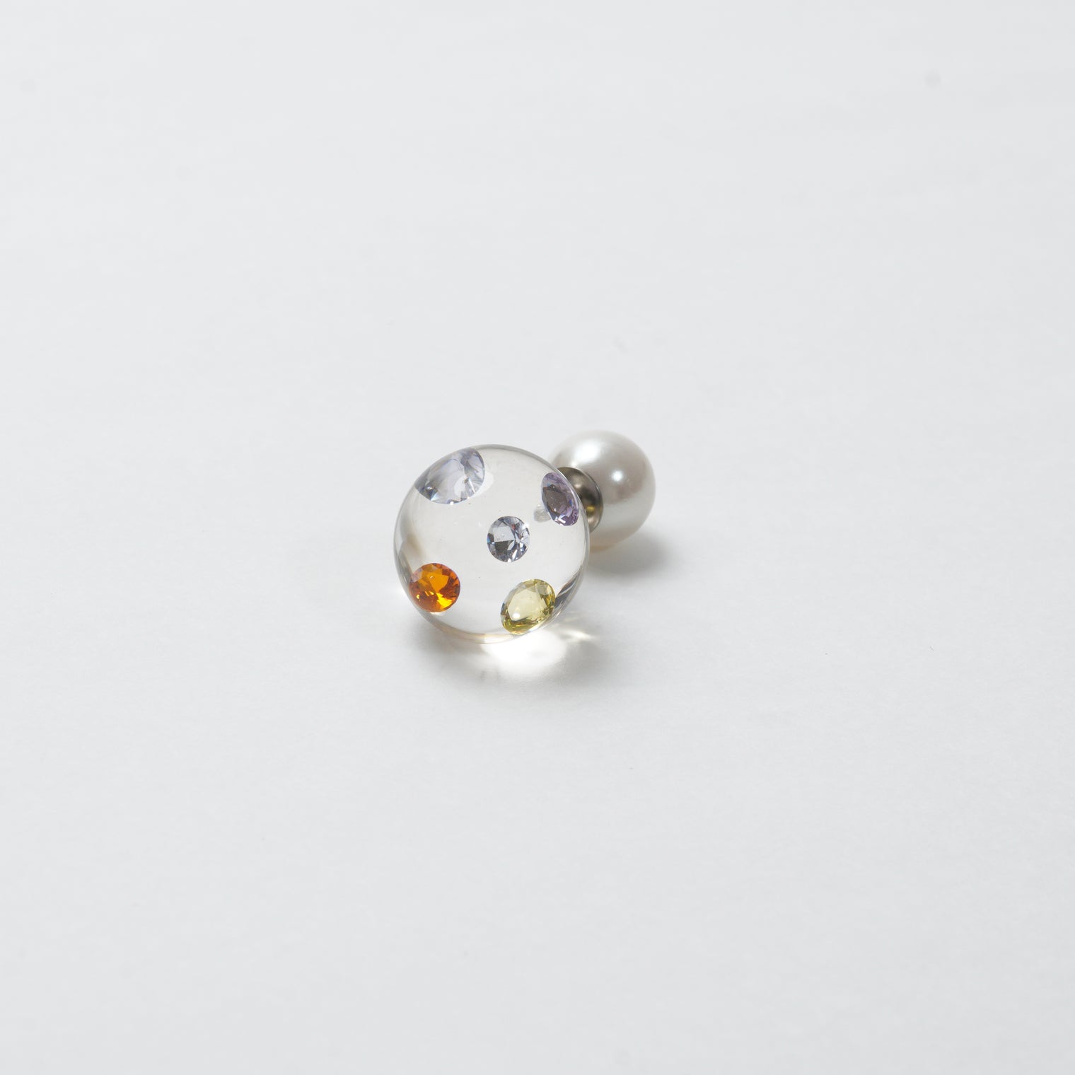 inclusion pierce (5 pieces cubic zirconias / multi violet color)