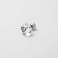 inclusion pierce (5 pieces cubic zirconias / multi violet color)