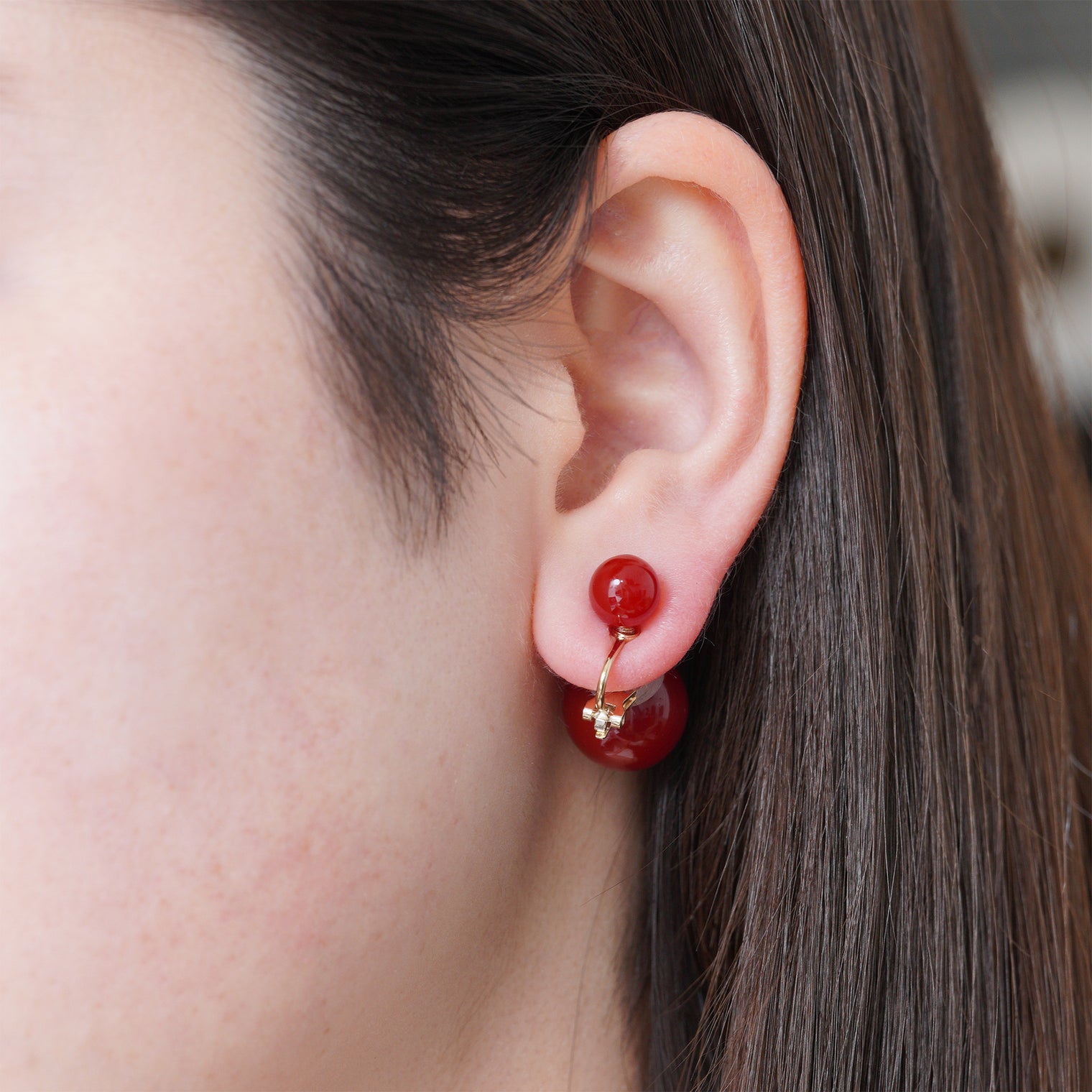 Color PEARL RIVETS earring (8mm×14mm）
