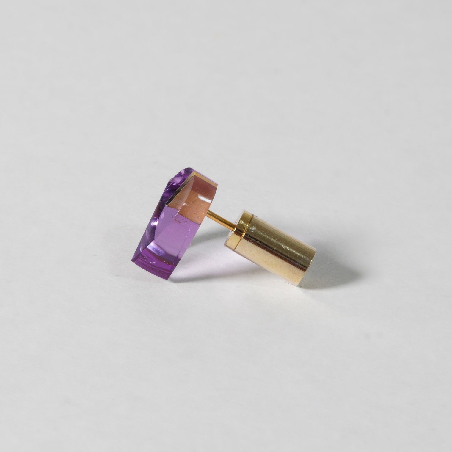 mini Heart pierced earring (Amethyst / K10 post)