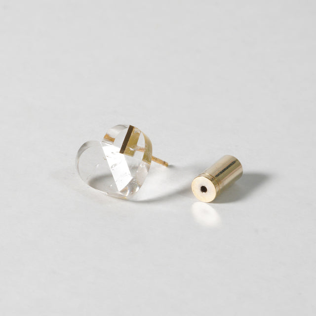 mini Heart pierced earring (Quartz / K10 post)