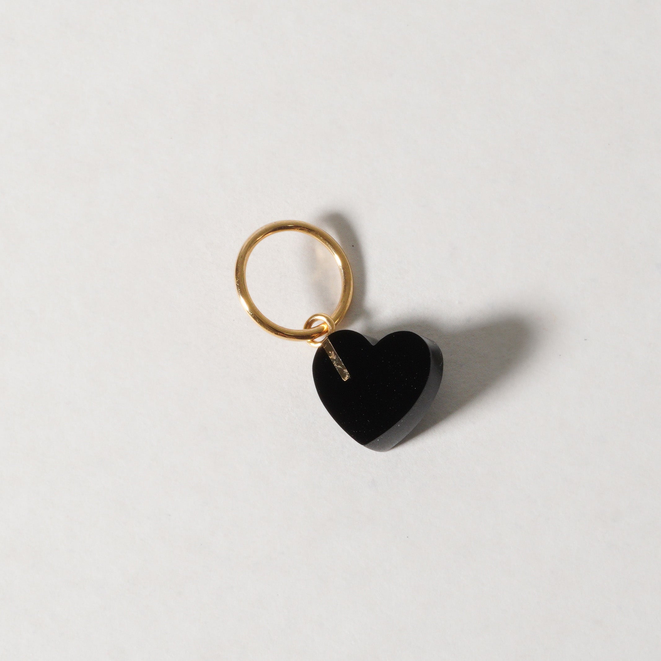 mini Heart charm ( Onyx )