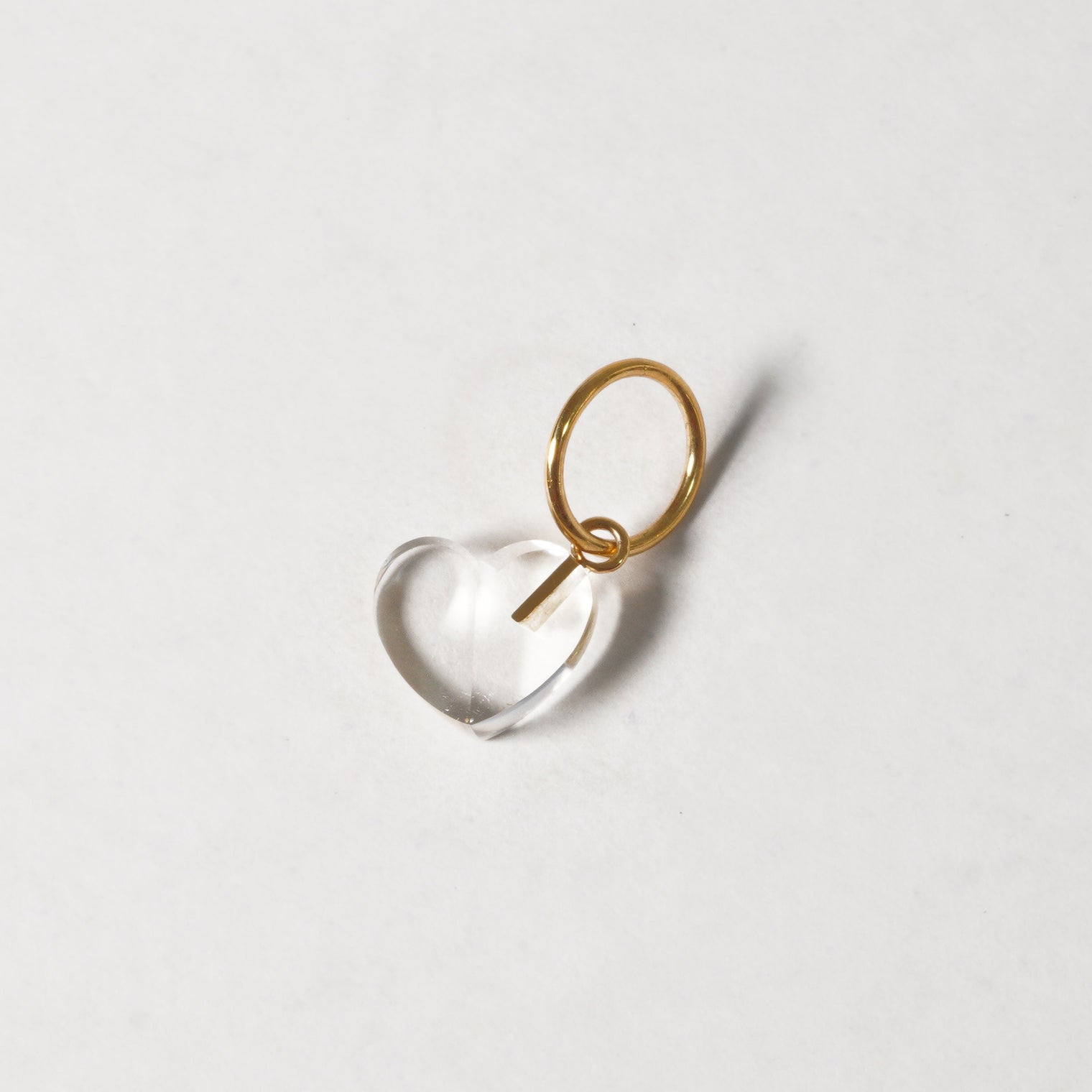 mini Heart charm ( Quartz )