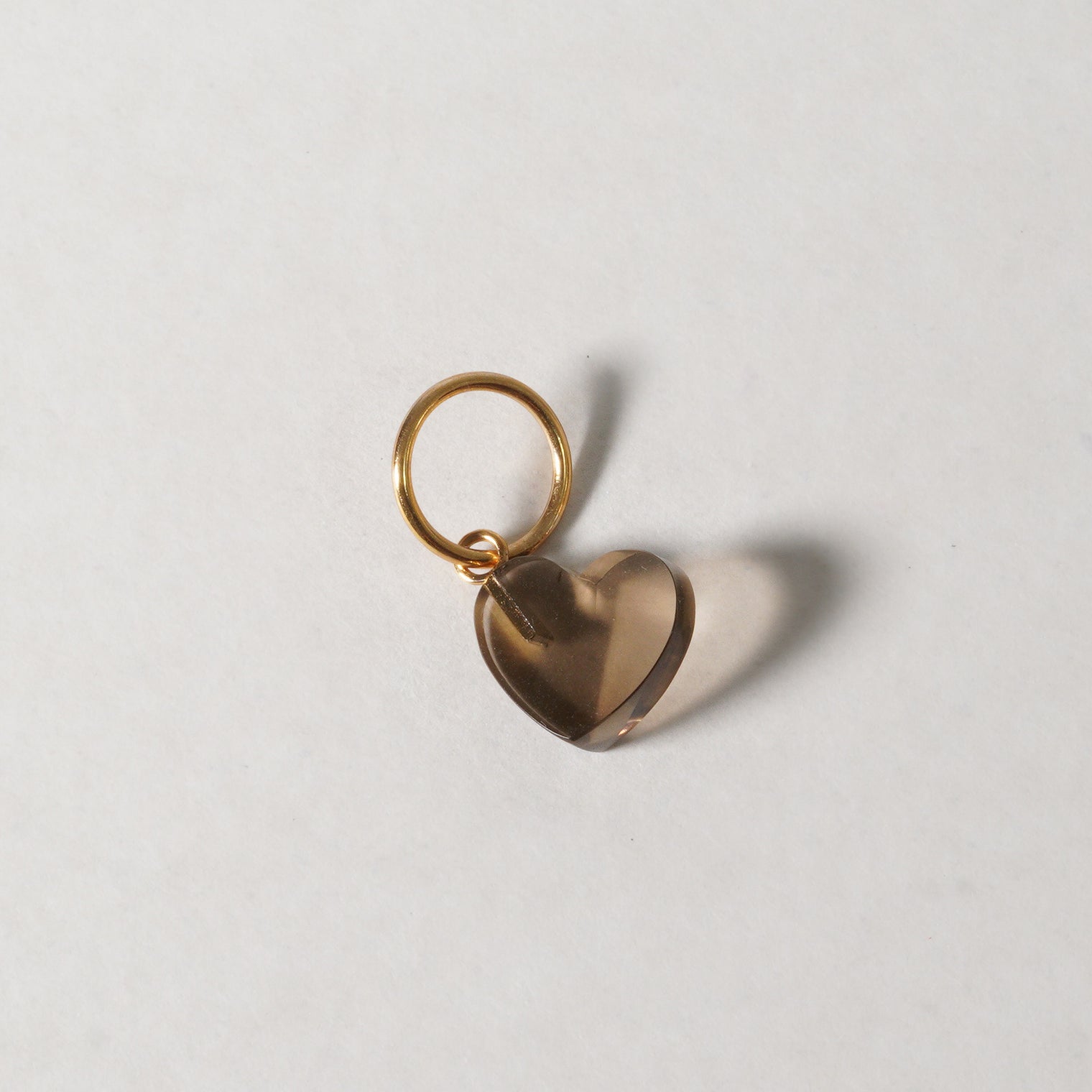 mini Heart charm ( Smoky quartz）