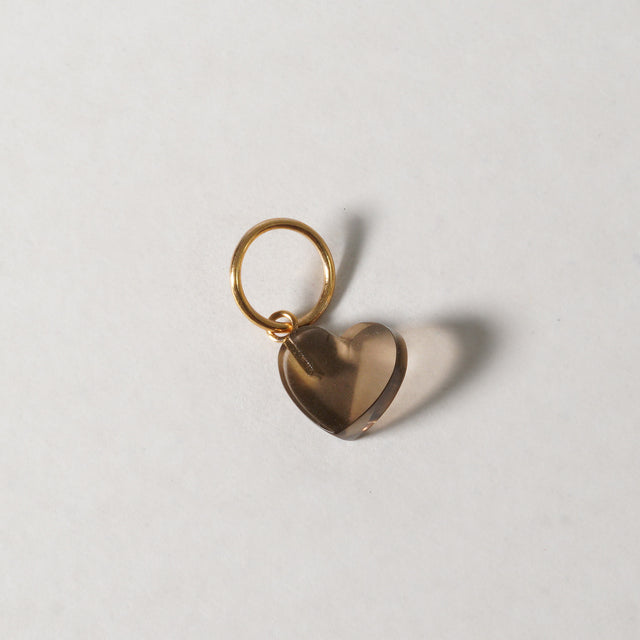 mini Heart charm ( Smoky quartz）