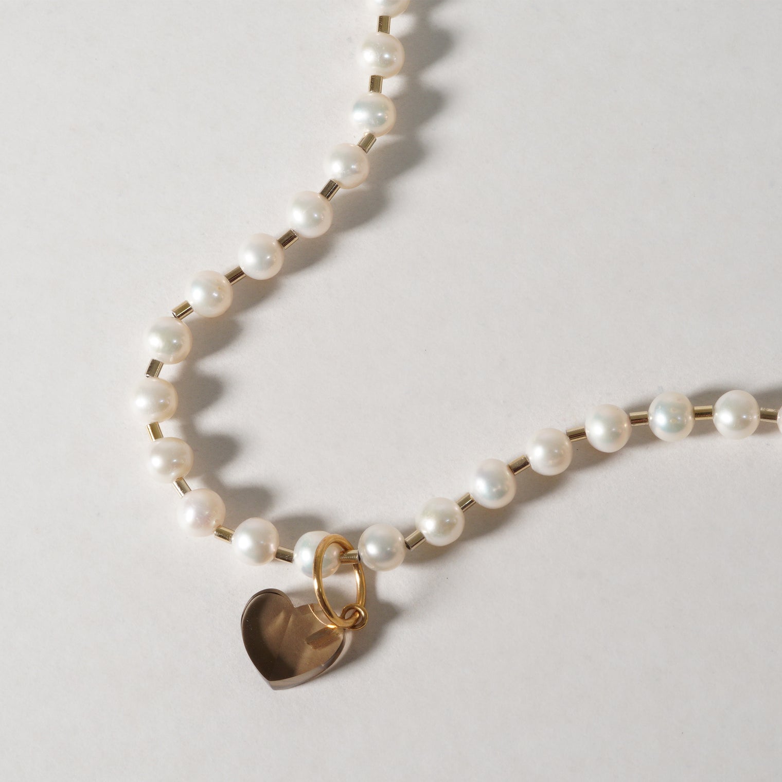 mini Heart charm ( Smoky quartz）