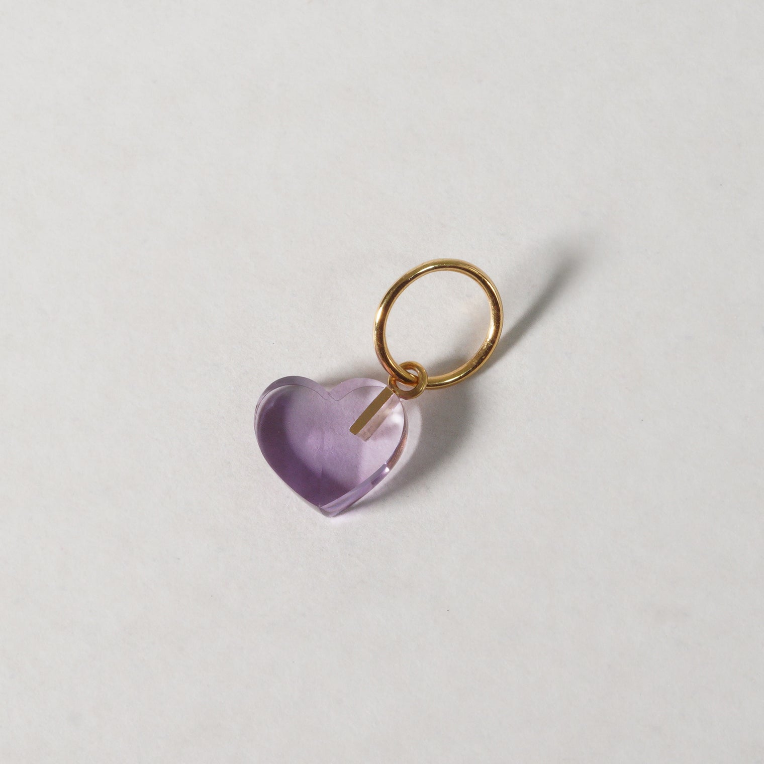mini Heart charm ( Amethyst )