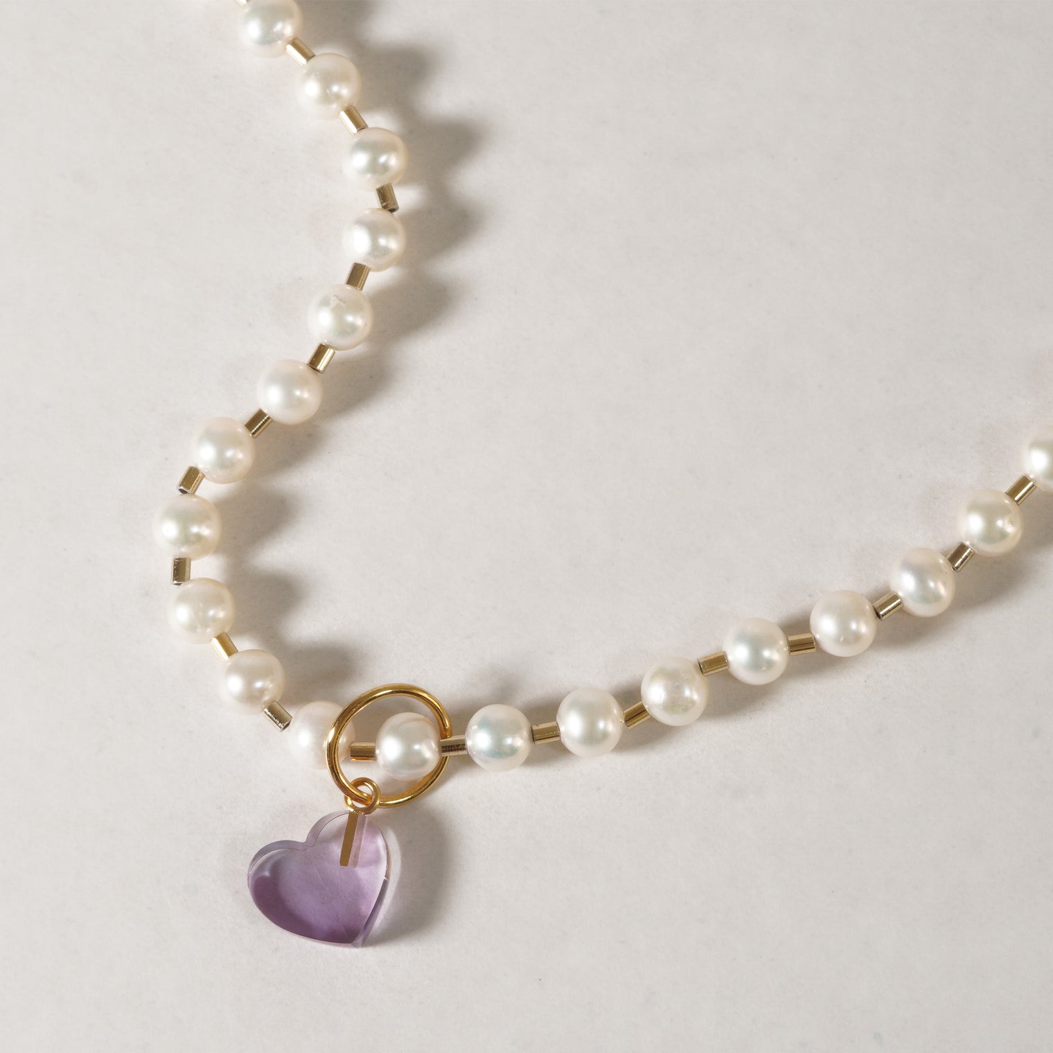 mini Heart charm ( Amethyst )