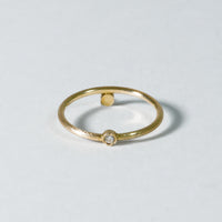2 stones ring(cubic zirconia/gold)