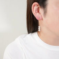3 pearls chain earring